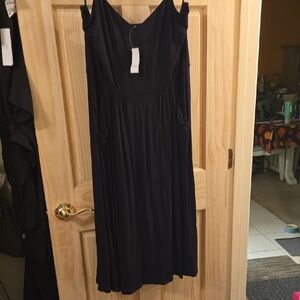 Ann Taylor LOFT Spaghetti Strap Black Dress W/ Pockets